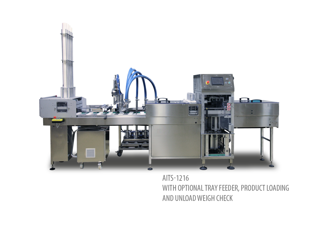 automatic AITS-1216 film to tray food packaging machine