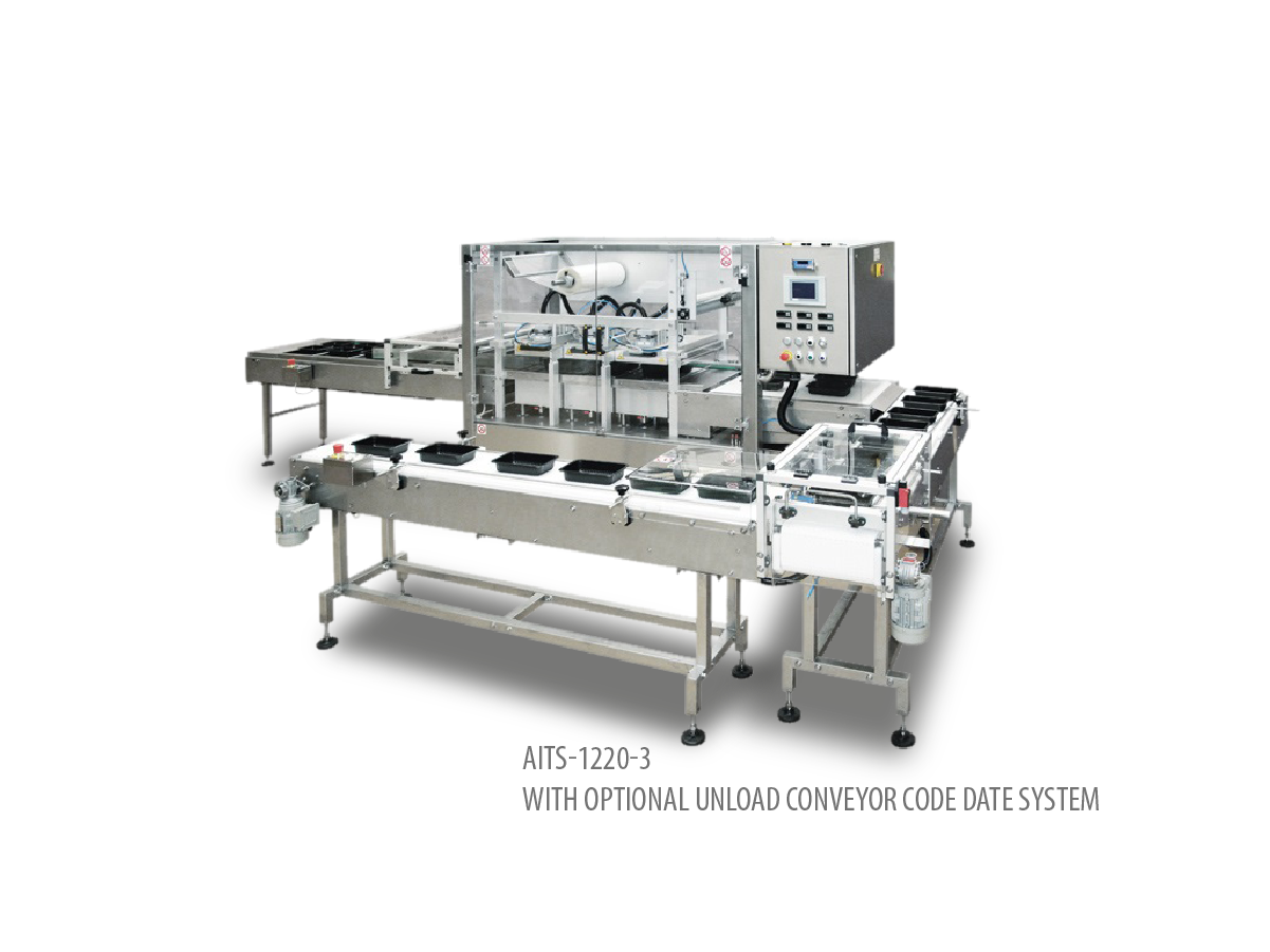 automatic film to tray food packaging machine