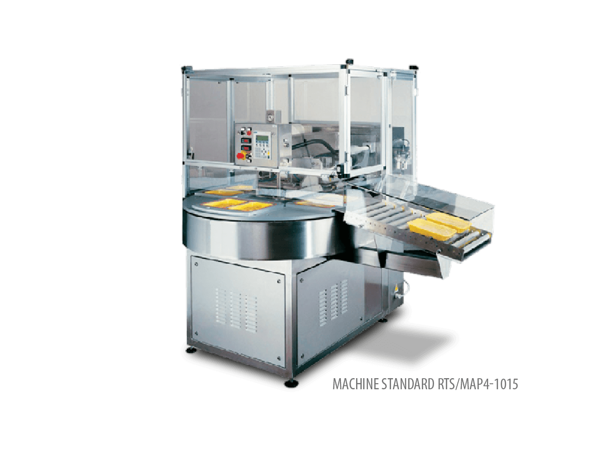 machine d’emballage alimentaire rotative automatique RTS/MAP4 - film sur barquette
