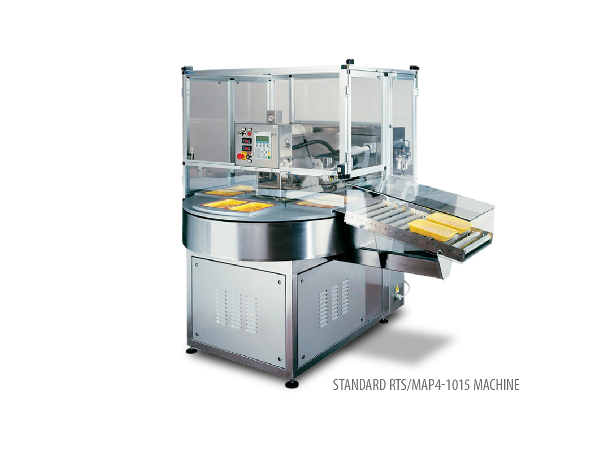 automatic rotary film to tray food packaging machine